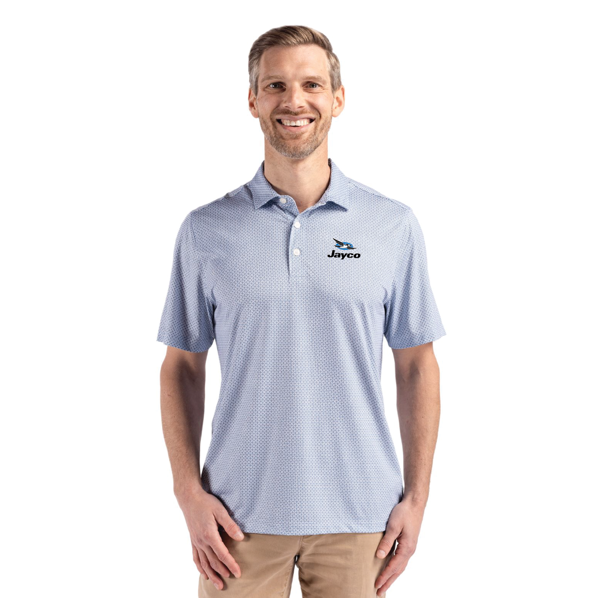 Cutter & Buck Pike Recycled Diamond Dot Print Mens Polo