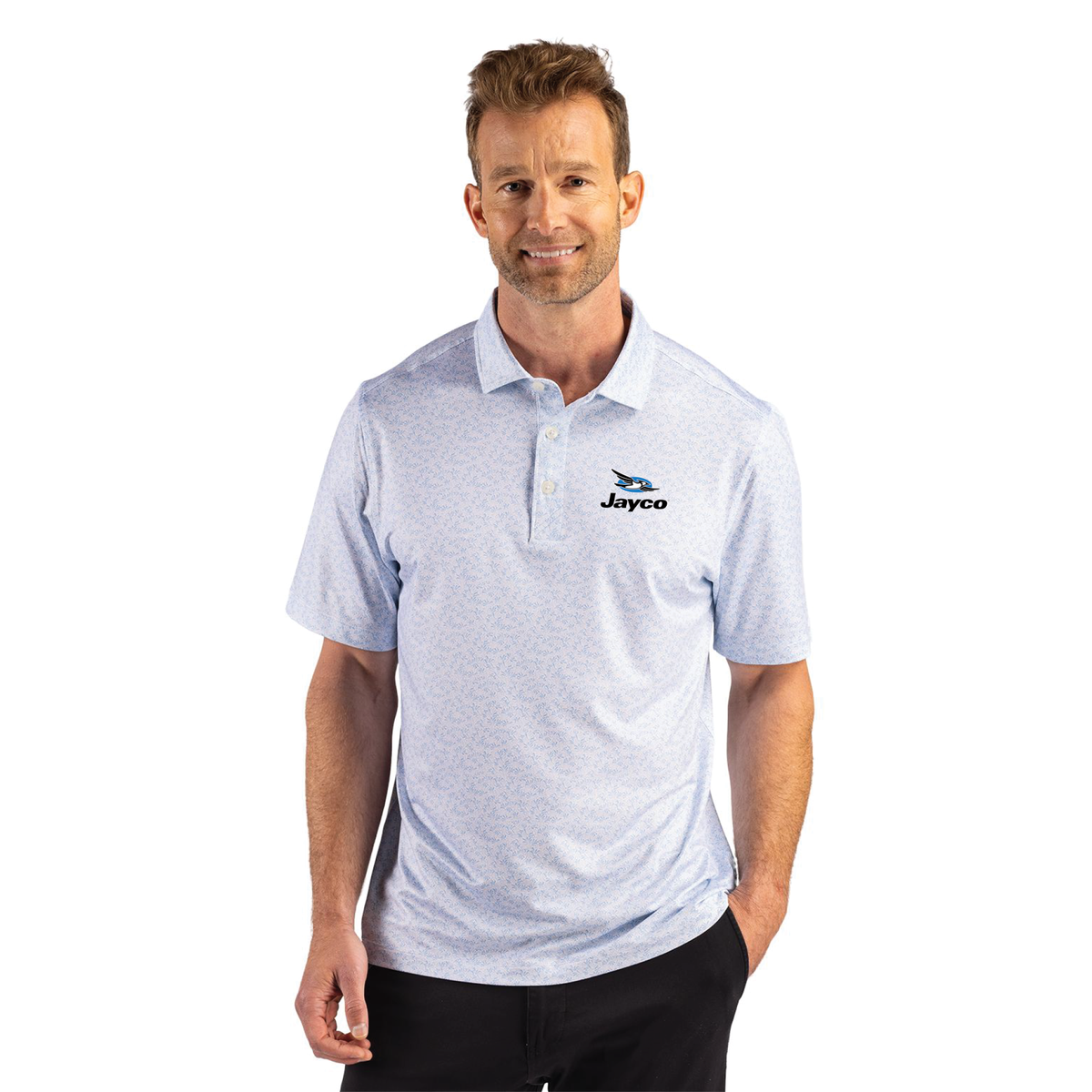 Cutter & Buck Pike Recycled Fern Print Mens Polo