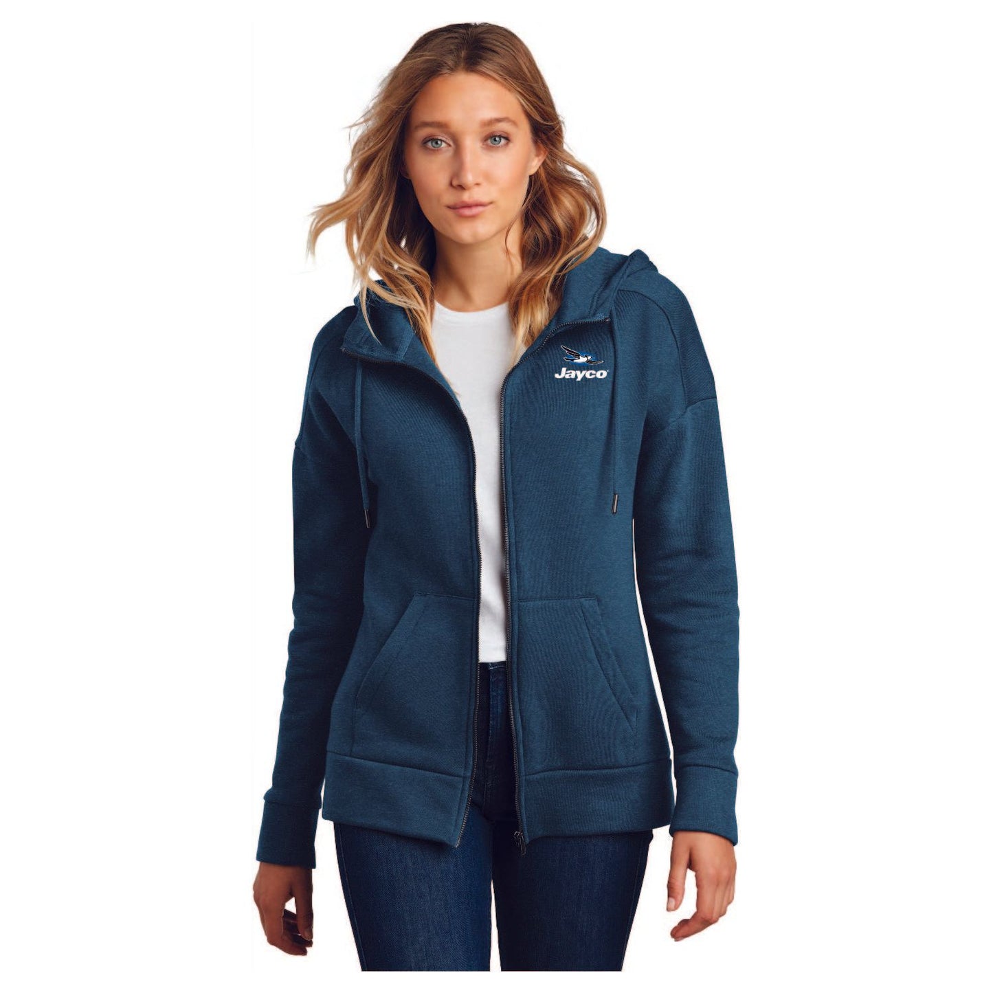 District® Women’s Perfect Weight® Fleece Drop Shoulder Full-Zip Hoodie - DT1104