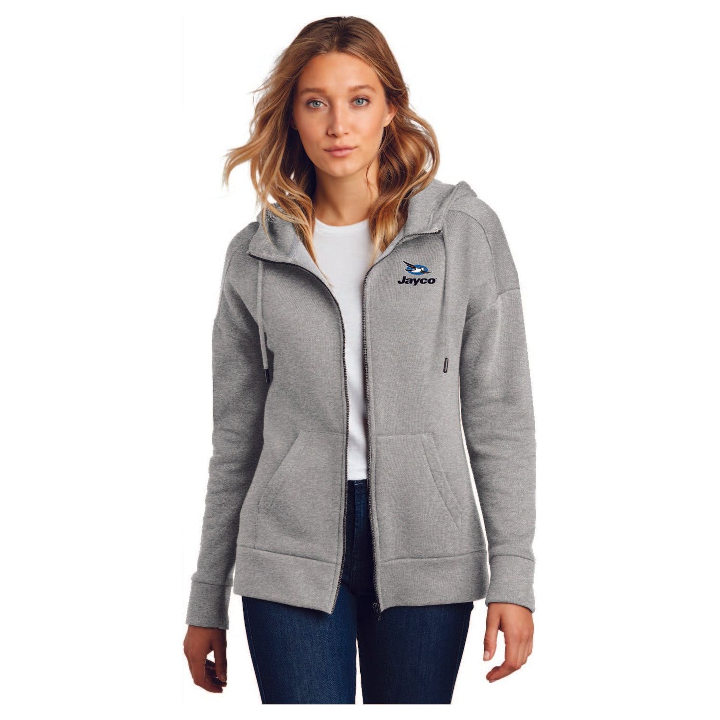 District® Women’s Perfect Weight® Fleece Drop Shoulder Full-Zip Hoodie - DT1104