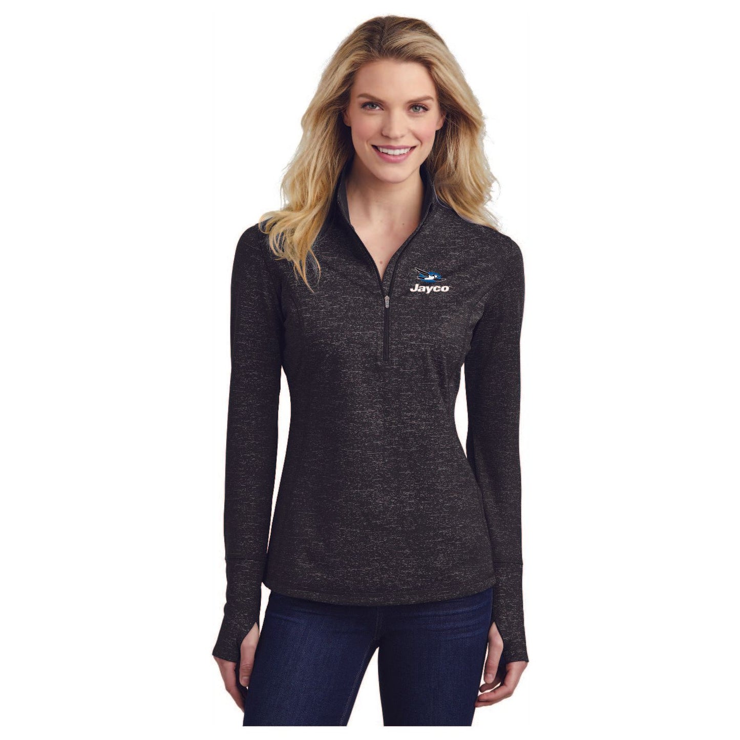 Sport-Tek ® Ladies Sport-Wick ® Stretch Reflective Heather 1/2-Zip Pullover - LST855