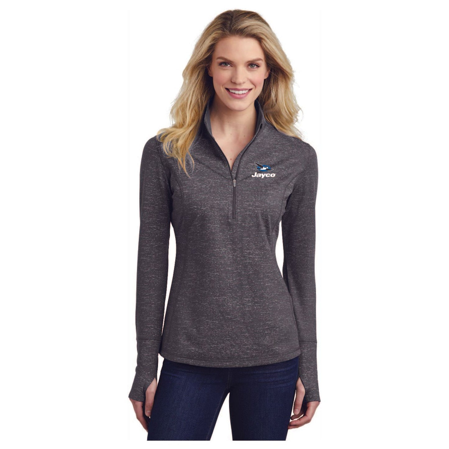 Sport-Tek ® Ladies Sport-Wick ® Stretch Reflective Heather 1/2-Zip Pullover - LST855
