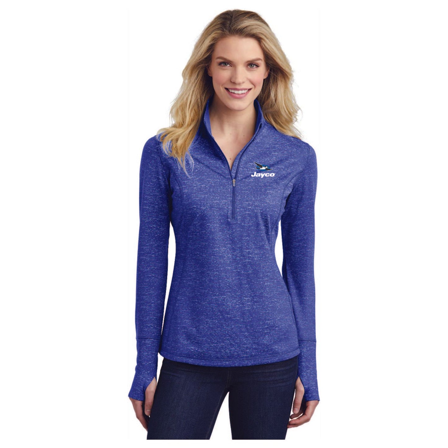 Sport-Tek ® Ladies Sport-Wick ® Stretch Reflective Heather 1/2-Zip Pullover - LST855