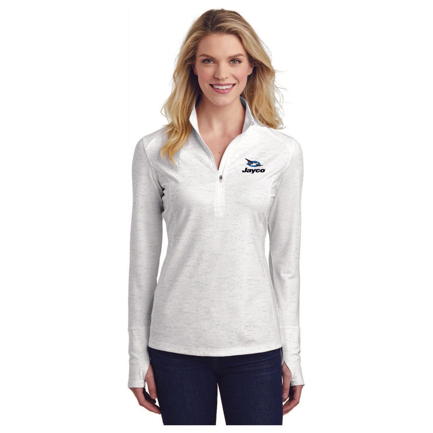 Sport-Tek ® Ladies Sport-Wick ® Stretch Reflective Heather 1/2-Zip Pullover - LST855