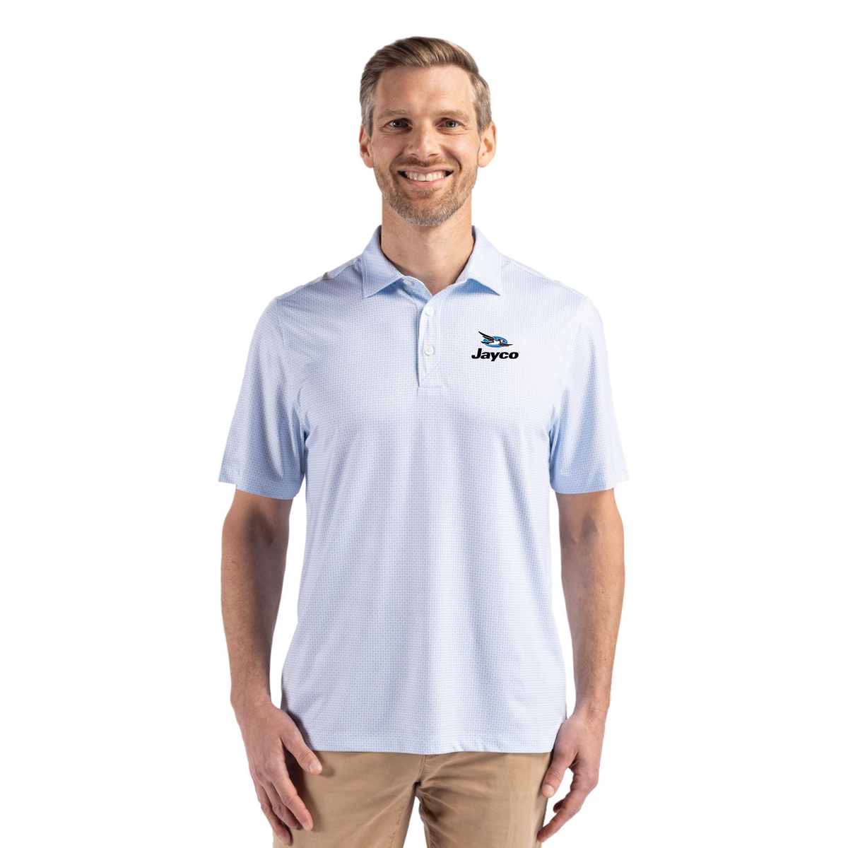 Cutter & Buck Pike Recycled Diamond Dot Print Mens Polo