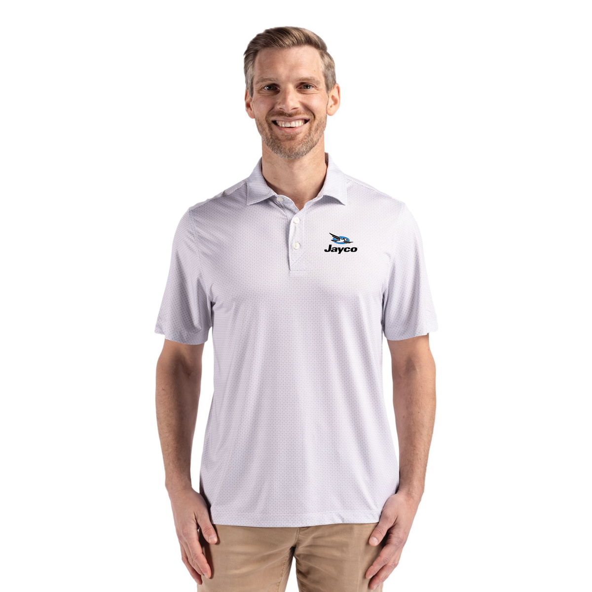 Cutter & Buck Pike Recycled Diamond Dot Print Mens Polo