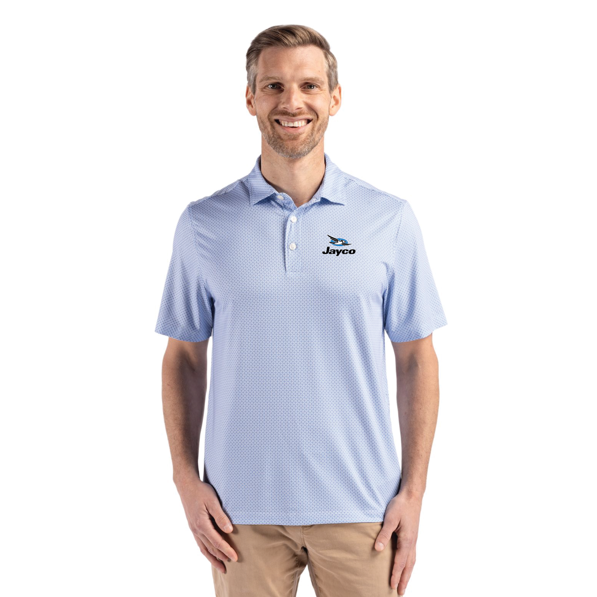 Cutter & Buck Pike Recycled Diamond Dot Print Mens Polo