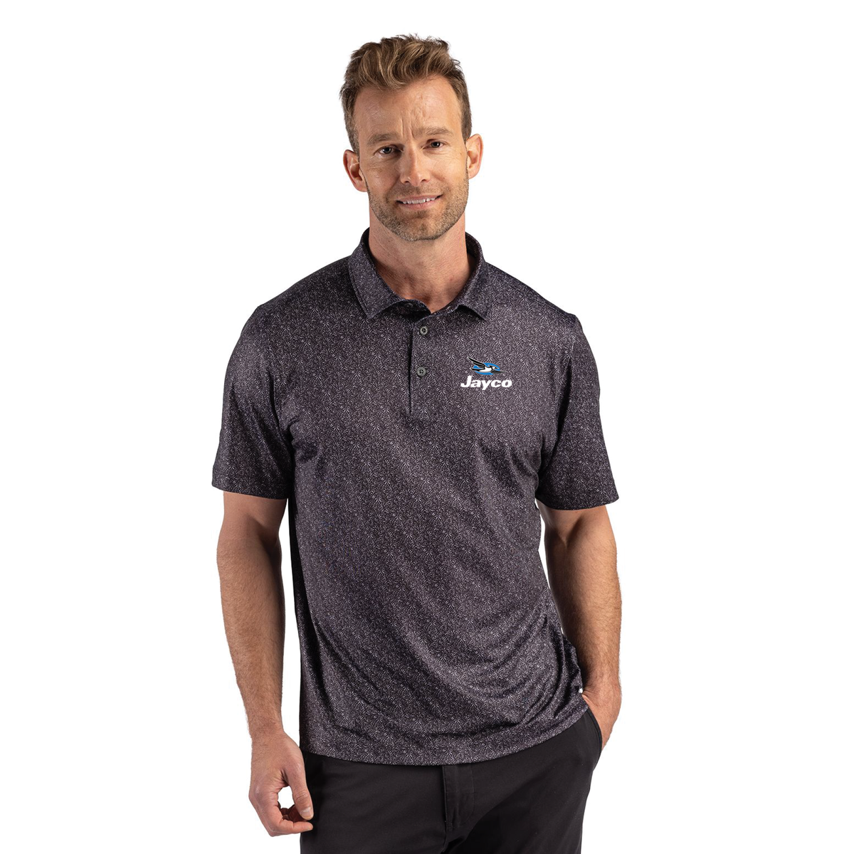 Cutter & Buck Pike Recycled Fern Print Mens Polo