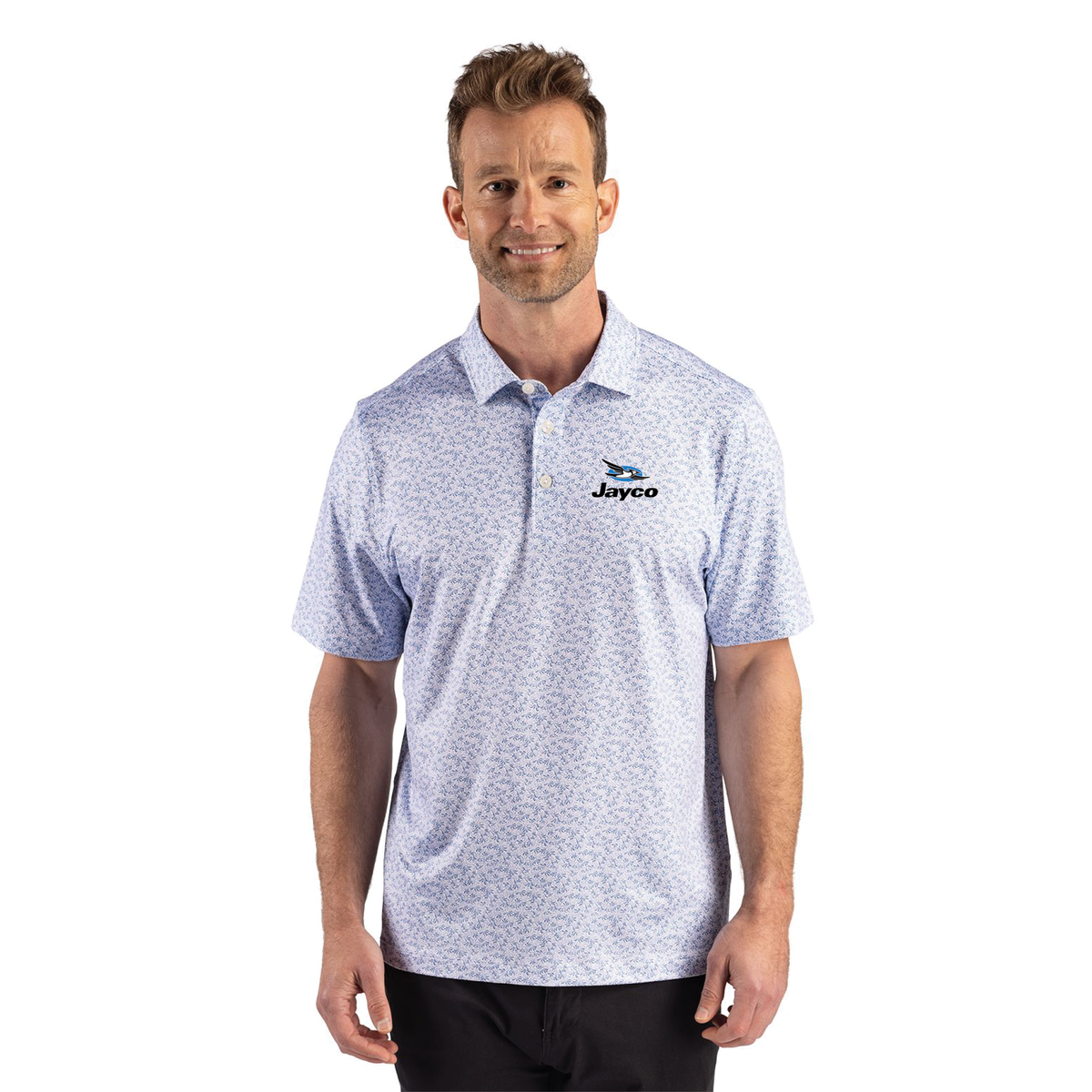 Cutter & Buck Pike Recycled Fern Print Mens Polo