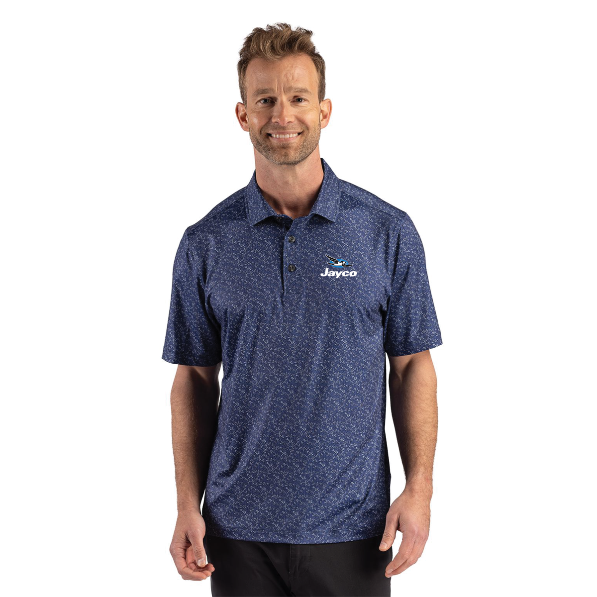 Cutter & Buck Pike Recycled Fern Print Mens Polo